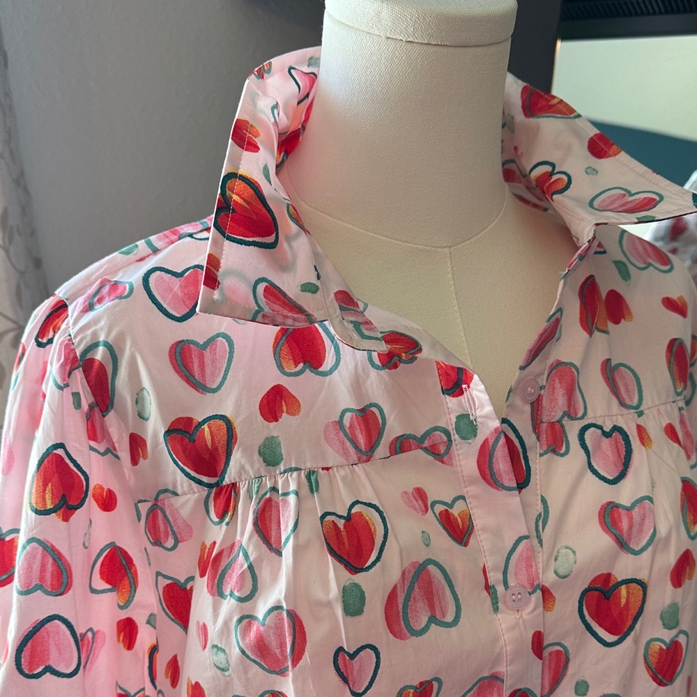JODIFL Heart Patterned Button-Up Shirt - Picture 11 of 15